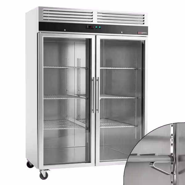 Szafa chłodnicza ECO – stal nierdzewna – 1200 L – z 2 drzwiami szklanymi