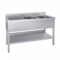 Sudoper ECO - 1400x600 mm - s donjom policom - s 2 koritima - korita desno