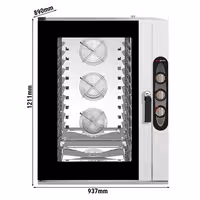 Commercial Electric Combi Oven - Manual Controls - 12x GN 1/1 - incl. Mounting brackets
