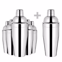(6 adet) Kokteyl Shaker - Klasik - Paslanmaz çelik - 750ml