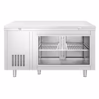 Hladni pult – 1400 x 700 mm – 2 vrata straga – s staklenom prednjom stranom – uključujući bijelu dasku za rezanje