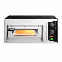 Electric Deck Pizza Oven - Single Deck - Refractory Stone Deck - 1 x Ø 35cm (13.8") - 230V Single Phase | 13A Plug - Mechanical Controls - up to 450°C