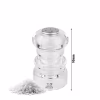 (6 pieces) PEUGEOT | NANCY Salt Shaker Set – Clear Acrylic, Stainless Steel Top – H 90 mm