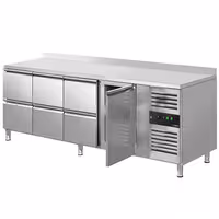 Balcão refrigerado ECO - 2230 x 700 mm - com 1 porta - 6 gavetas - com rebordo
