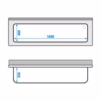 PREMIUM sudoper za pranje posuđa – 1800 x 600 mm – s jednom zdjelom