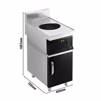 Wok a induzione (da banco) - 3,5kW - 1 zona di cottura - Ø 300mm