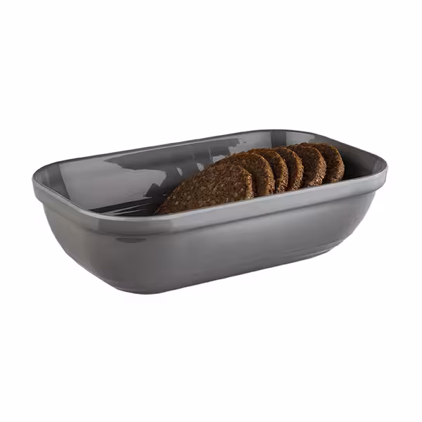 (6 adet) Gastronorm Küvet GN 1/4 - Melamin - EMMA - 1,5L - köşeli - 265x162mm - Derinlik:75mm - Gri