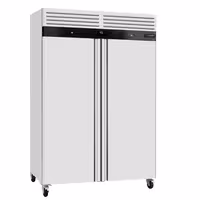 Hladnjak nehrđajući čelik (inox) ECO - GN 2/1 - 916 l - od 0 °C do +8 °C - s 2 vrata - ventilirano hlađenje, automatsko odmrzavanje, digitalni termostat, integrirana brava, 4 kotača