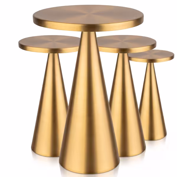 (4 adet) Şarj Edilebilir Masa Lambası - CONE - 3 kademeli kısılabilir - Ø130x180mm - Gold
