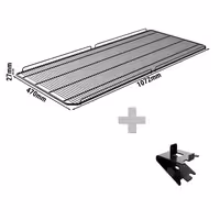 Plastificirana potporna rešetka - 1072x470x27 mm - crna - uklj. 4 potporna nosača (stezaljke) - za GK1200US