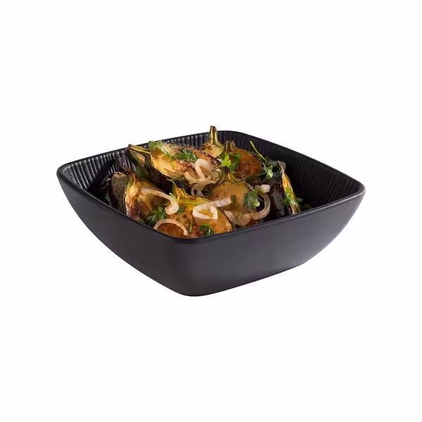 (6 adet) Kase - Melamin - NERO - 0,6L - köşeli - 165x165mm - Derinlik:55mm - Siyah