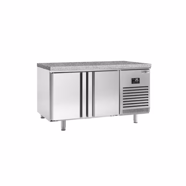 Pekarski rashladni pult PREMIUM PLUS - 1618x800 mm - 420 l - Ventilirano hlađenje - s 2 vrata - granitna radna ploča