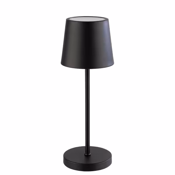 Şarj Edilebilir Masa Lambası - MERLE MINI - 3 kademeli kısılabilir - Ø90x250mm - Siyah