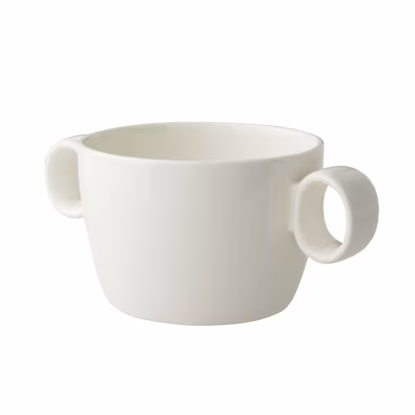 (6 adet) LUX - Kulplu Çorba Kasesi - Ø95mm - 300 ml - Beyaz