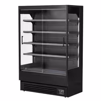 Commercial multideck display fridge - 1320mm - 595L - with 2 sliding glass doors & 4 shelves - Black