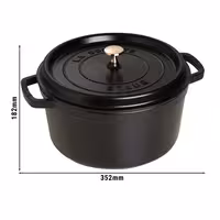STAUB | Cocotte Round Enamelled Cast Iron Casserole Dish – Ø 280 mm – Black