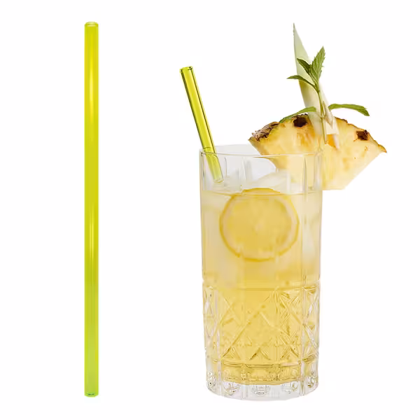 (50 adet) Cam Pipet - 230mm - ø 8mm - düz - Neon Sarı - dahil 1 Naylon Temizlik Fırçası