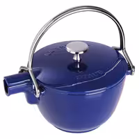 STAUB | Cast Iron Teapot 1.1 L – Black - Infuser, Stainless Handle - Grill/Oven