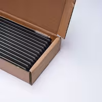 (50 adet) Cam Pipet - 150mm - ø 8mm - düz - Siyah Şeffaf - dahil 1 Naylon Temizlik Fırçası