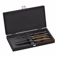 (4 pieces) WMF | RODEO Steak Knife & Fork Set – wood-effect handles - dishwasher-safe