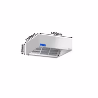 Commercial Wall-Mounted Extractor Hood with Motor – 1400mm – with Speed Controller, Baffle Filters & Lighting