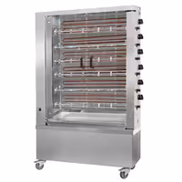 Commercial Electric Chicken Rotisserie Oven - 28.8kW - with 6 Skewers for up to 36 chickens - Cream