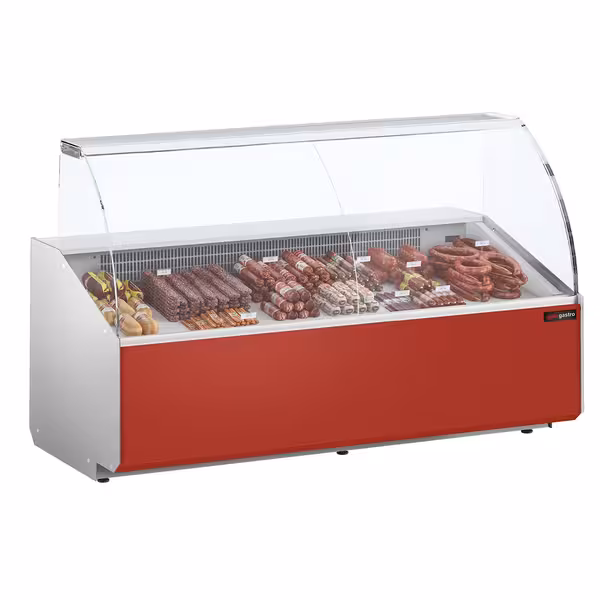 Serve Over Counter - 2506x979mm - double-glazed glass - front panel red - capacity 512 litres
