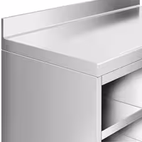 Mesa de trabalho mural - para máquina de café - 1292x600mm - com portas de batente, 2 gavetas, caixote de lixo & espelho sanitário