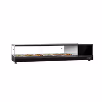 Witryna chłodnicza do tapas PREMIUM – 1376 x 405 x 247 mm – 6x GN 1/3 – od +4 do +8 °C – czarna