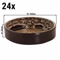 (24 pcs) SABANA - Tapas Oven Dish - Ø100mm - Brown / White