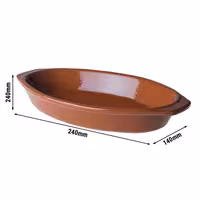(10 pcs) CLASSICO - Tapas Oven Dish - 240x140x40mm - Brown