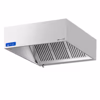 Commercial Wall-Mounted Extractor Hood with Motor - 1400mm - with Speed Controller, Baffle Filters & Lighting