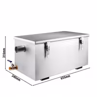 Profesionalni separator masti - 20 l - do 50 obroka/dan - inox - sukladno EN 1825 - s kuglastim ventilom - za mobilnu ugradnju