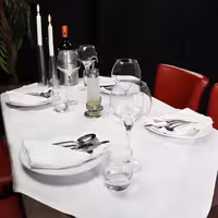 (5 pcs) Damask Square Tablecloth Tessin Atlas - Satin Band - 100x100cm - White