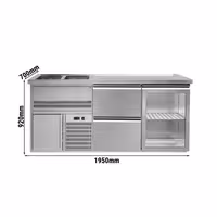 Pivski šank PREMIUM PLUS - 1950x700 mm - 1 Staklena vrata & 2 Ladice