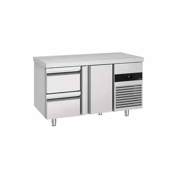Commercial Counter Fridge PREMIUM - 1400x700mm - with 1 door - 2 drawers - capacity 281 litres