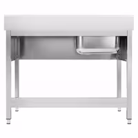 Sudoper PREMIUM - 1200x600 mm - s donjom policom - s 1 koritom - korito lijevo - inox