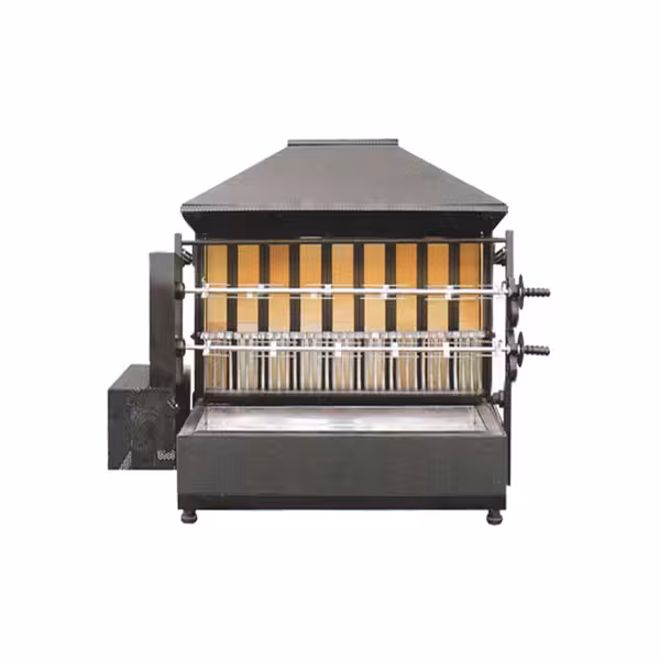 Commercial Charcoal Rotisserie Chicken Grill - with 2 Skewers for up to 10 chickens