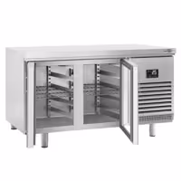 Stół chłodniczy barowy do napojów Premium PLUS – 1618 x 800 mm – z 2 drzwiami szklanymi