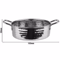 (6 adet) Servis kabı - MUMBAI - Paslanmaz Çelik - 0,75L - Ø155mm - Yükseklik: 50mm