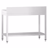 طاولة عمل ستانلس ستيل PREMIUM - 800x600mm - مع رف سفلي & حاجز خلفي