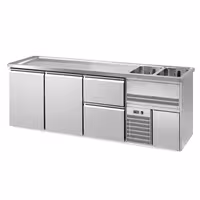 Direct Draw Beer Dispenser / Kegerator PREMIUM – 2-Door – 2 Right Sinks, 2 Drawers – 2500×700 mm