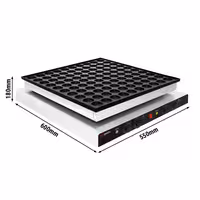 Commercial Waffle Maker - Single - Manual - 3kW - Shape: Poffertjes - for 100 pieces - plates with Teflon coating