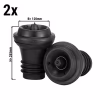 (2 pieces) Wine & Champagne Bottle Closure – Black - Plastic