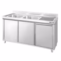 PREMIUM umivaonik – 1400 x 600 mm – s košem za smeće i dva umivaonika s lijeve strane