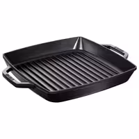 STAUB | Pure Grill Square Cast Iron Grill Pan – 28x28 cm - Black - Non-Stick, Induction Only