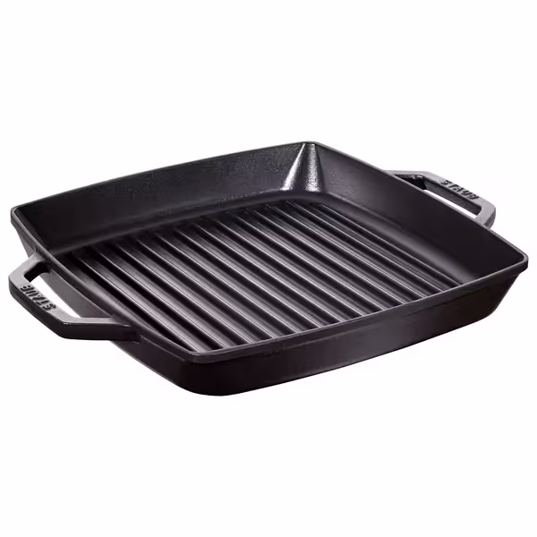STAUB | Pure Grill Square Cast Iron Grill Pan – 28x28 cm - Black - Non-Stick, Induction Only