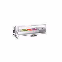 Countertop Prep Well / Refrigerated Topping Unit PREMIUM PLUS - 1328x413mm - 4x GN 1/3