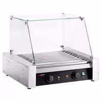 Commercial Hot Dog Roller Grill - 11 Rollers - with Glass Cover