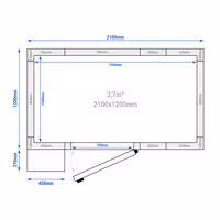 Inox rashladna komora - 2100x1200 mm - 3,70 m³ - uklj. rashladni agregat - -2/+8 °C